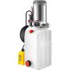 VEVOR Hydraulic Pump Double Acting 4 Way Hydraulic Power Unit Double Solenoid Hydraulic Power Pack 12V DC Hydraulic Power Pump with 4.5Liter Reservoir for Dump Trailer Car Lifting(Double Acting 6 Quart)