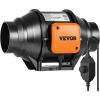 VEVOR Inline Duct Fan, 6-Inch 400 CFM with Variable Speed Controller, Quiet AC-Motor Ventilation Exhaust Fan for Cooling Booster, Grow Tents, Hydroponics(4″ Fan & Variable Speed Controller)