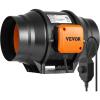 VEVOR Inline Duct Fan, 6-Inch 400 CFM with Variable Speed Controller, Quiet AC-Motor Ventilation Exhaust Fan for Cooling Booster, Grow Tents, Hydroponics(6″ Fan & Variable Speed Controller)