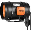 VEVOR Inline Duct Fan, 6-Inch 400 CFM with Variable Speed Controller, Quiet AC-Motor Ventilation Exhaust Fan for Cooling Booster, Grow Tents, Hydroponics(8″ Fan & Variable Speed Controller)