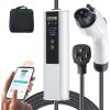 VEVOR Level 2 Portable EV Charger, 40A 240V, Electric Vehicle Charger with 25 ft Charging Cable NEMA 14-50P Plug, 40A/32A/24A/16A Adjustable Current Plug-in Home EV Charging Station for SAE J1772 EVs(40 Amp)