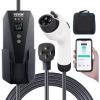 VEVOR Level 2 Portable EV Charger, 40A 240V, Electric Vehicle Charger with 25 ft Charging Cable NEMA 14-50P Plug, 40A/32A/24A/16A Adjustable Current Plug-in Home EV Charging Station for SAE J1772 EVs(32 Amp)