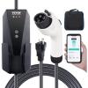 VEVOR Level 2 Portable EV Charger, 40A 240V, Electric Vehicle Charger with 25 ft Charging Cable NEMA 14-50P Plug, 40A/32A/24A/16A Adjustable Current Plug-in Home EV Charging Station for SAE J1772 EVs(16 Amp)