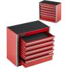 VEVOR Metal Tool Box, 20.5-inch, Portable Metal Tool Box with 4 Drawers, Small Tool Chest with EVA Liners, Ball Bearing Slide Drawers Locking & Powder Coated Finish, Multi-Function Tool Organizer(Red-5 Drawer)