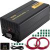 VEVOR Modified Sine Wave Inverter, 1500W, DC 12V to AC 120V Power Inverter with 2 AC Outlets 2 USB Port 1 Type-C Port 6 Spare Fuses, for Small Home Devices Like Smartphone Laptop, CE FCC Certified(5000W)