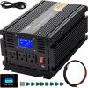 VEVOR Modified Sine Wave Inverter, 1500W, DC 12V to AC 120V Power Inverter with 2 AC Outlets 2 USB Port 1 Type-C Port 6 Spare Fuses, for Small Home Devices Like Smartphone Laptop, CE FCC Certified(2000W)