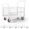 VEVOR Platform Truck, 2000 lbs Capacity Steel Flatbed Cart, 47″ Length x 24″ Width x 32″ Height Flat Dolly, Hand Trucks with 5″ Nylon Casters, Heavy-Duty Utility Push Carts for Luggage Moving(2000 LBS 6-in-1)