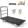 VEVOR Platform Truck, 2000 lbs Capacity Steel Flatbed Cart, 47″ Length x 24″ Width x 32″ Height Flat Dolly, Hand Trucks with 5″ Nylon Casters, Heavy-Duty Utility Push Carts for Luggage Moving(2000 LBS – NEW)