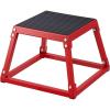 VEVOR Plyometric Jump Box, 18 Inch Plyo Box, Steel Plyometric Platform and Jumping Agility Box, Anti-Slip Fitness Exercise Step Up Box for Home Gym Training, Conditioning Strength Training(Red)