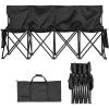 VEVOR Portable Folding Bench, 8 Seats Foldable Sideline Bench, Outdoor Camping Bench Chair with Carry Bag & Backrest, Team Sport Sideline Bench for Football Fishing, No Assembly Instant Seating, Black(Black)