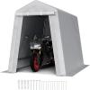 VEVOR Portable Shed Storage Shelter Outdoor, 10x10x8.5 ft Heavy Duty Instant Storage Tent Tarp Sheds with Roll-up Zipper Door and Ventilated Windows for Motorcycle, Bike, Garden Tools(Gray)