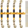 VEVOR Ratchet Chain Binder, 5/16″-3/8″ Heavy Duty Load Binders, with G80 Hooks 7,100 lbs Secure Load Limit, Labor-saving Anti-skid Handle, Tie Down Hauling Chain Binders for Flatbed Truck Trailer, 4 P