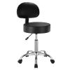 VEVOR Rolling Stool with Wheels, 450 LBS Weight Capacity Round Rolling Stool Chair, Height Adjustable Thickened PU Leather Swivel Stool for Salon, Spa, Massage, Tattoo, Clinic, Black(Modern)