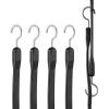 VEVOR Rubber Bungee Cords, 50 Pack 21″ Long, Weatherproof Natural Rubber Tie Down Straps with Crimped S Hooks, Heavy Duty Outdoor Tarp Straps for Securing Flatbed Trailers, Canvases, Cargo, and More(40inch 4pcs Adjustable)