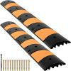 VEVOR Rubber Speed Bump, 1 Pack 2 Channel Speed Bump Hump, 72″ Long Modular Speed Bump Rated 22000 LBS Loading, 72.8 x 12.2 x 2.2 Garage Speed Bump for Asphalt Concrete Gravel Driveway with 2 End Cap(2 Pack)