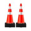VEVOR Safety Cones, 6 Pack 36″ Traffic Cones, PVC Orange Construction Cones with Reflective Collars and Black Weighted Base, for Traffic Control, Driveway Road Parking and School Improvement(30”)
