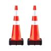 VEVOR Safety Cones, 6 Pack 36″ Traffic Cones, PVC Orange Construction Cones with Reflective Collars and Black Weighted Base, for Traffic Control, Driveway Road Parking and School Improvement(36″(6Cones))