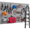 VEVOR Slat Wall Paneling, 8 x 4 ft, PVC Garage Slatwall without Accessories, Black Slat Wall Easy-to-Install Adjustable Slatwall Panel with Coupling Structure & DIY Cutting, Fits for Storage & Display(Gray)