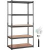 VEVOR Storage Shelves, 3000 lbs, 5 Tier Garage Storage Shelving, 18″ D x 48″ W x 78″ H Adjustable Metal Shelves for Garage Shelves Utility Rack Shelf, Ideal for Kitchen, Warehouse, Basement, Black(36″ L x 18″ W x 72″ H)