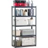 VEVOR Storage Shelves, 3000 lbs, 5 Tier Garage Storage Shelving, 18″ D x 48″ W x 78″ H Adjustable Metal Shelves for Garage Shelves Utility Rack Shelf, Ideal for Kitchen, Warehouse, Basement, Black(18″ D x 40″ W x 72″ H)