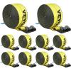 VEVOR Truck Straps, 4″ x30′ Heavy Duty Tie Down w/Flat Hooks 18,000lbs Break Strength, WLL# 6000lbs, Cargo Straps tie Down for Flatbeds, Trucks, Trailers, Farms, Rescues, Tree Saver, Yellow(10 Pack)(Yellow)