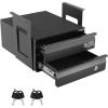 VEVOR Under Desk Lockable Slide Out Drawer, 13 inch Under Desk Pull-out Drawer for Sit Stand Workstation, Secure Under Counter Drawers for Home Office Storage Organizer, Black(Double)