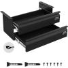 VEVOR Under Desk Lockable Slide Out Drawer, 13 inch Under Desk Pull-out Drawer for Sit Stand Workstation, Secure Under Counter Drawers for Home Office Storage Organizer, Black(16inch Double)