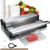 VEVOR Vacuum Sealer Machine, 95Kpa 350W Powerful Dual Pump and Dual Sealing, Dry and Moist Food Storage, Automatic and Manual Air Sealing System with Built-in Cutter, with Seal Bag and External Hose(Vacuum Sealer 95Kpa)