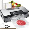 VEVOR Vacuum Sealer Machine, 95Kpa 350W Powerful Dual Pump and Dual Sealing, Dry and Moist Food Storage, Automatic and Manual Air Sealing System with Built-in Cutter, with Seal Bag and External Hose(Vacuum Sealer 90Kpa)
