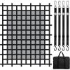 VEVOR Waterproof Cargo Net, 96 in x 81 in, Heavy Duty Truck Cargo Net-(WLL) 700lbs, 4 Adjustable Straps with Carabiners & S-Hooks, Truck Bed Cover for Trailer, Pickup, Boat, Jeep, SUV 6.75′ x 8′(Polyester)