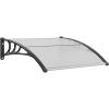 VEVOR Window Door Canopy 40″ x 40″, UPF 50+ Polycarbonate for Door Canopy Exterior, Entry Door, Front Door Overhang for Rain Snow Sunlight Protection Hollow Sheet(Clear Board & Black Bracket)