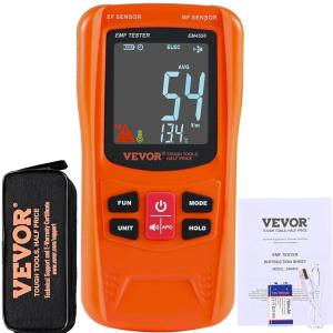 3-in-1 EMF Meter, 5Hz-6GHz, Handheld Rechargeable Electromagnetic Field Radiation Detector, Digital LCD EMF Tester for EF MF RF Home Inspections Outdoor Ghost Hunting 5G Cell Tower Temperature(3-in-1(Can detect 5G & Temperature))