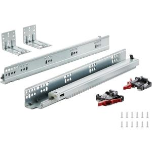 VEVOR 10 Pairs 21 Inch of 15 18 21 Inch Soft Close Bottom Mount Drawer Slides, Heavy Duty Ball Bearing Full Extension Steel Track, Noiseless Guide Glides Cabinet Kitchen Runners with Locking, 100 Lbs(6 Pairs)