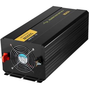 VEVOR 1000W Pure Sine Wave Inverter, DC 12V to AC 120V Power Inverter with 2 AC Outlets 1 USB Port 1 Type-C Port, Remote Control for Small Home Devices Like Smartphone Laptop, CE FCC Certified(5000W)