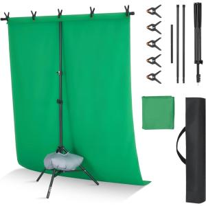 VEVOR 10ft x10ft Pipe and Drape Kit, Heavy Duty Backdrop Stand with Carbon Steel Base, Adjustable Backdrop Support with 2 Clamps and A Carry Bag for Wedding, Party, Event, Photography and Exhibition(5 x 6.5 ft)