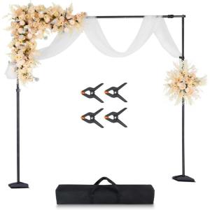 VEVOR 10ft x10ft Pipe and Drape Kit, Heavy Duty Backdrop Stand with Carbon Steel Base, Adjustable Backdrop Support with 2 Clamps and A Carry Bag for Wedding, Party, Event, Photography and Exhibition(8.5 x 10 ft)