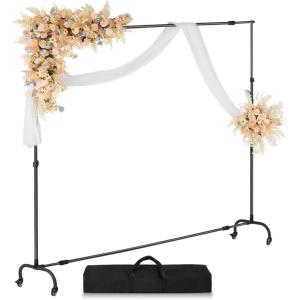 VEVOR 10ft x10ft Pipe and Drape Kit, Heavy Duty Backdrop Stand with Carbon Steel Base, Adjustable Backdrop Support with 2 Clamps and A Carry Bag for Wedding, Party, Event, Photography and Exhibition(7 x 10 ft)