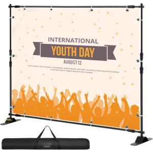 VEVOR 11.5 x 9.6 ft Heavy Duty Backdrop Stand, Height Adjustable Photography Backdrop Stand, Background Support System with 6 Clamps and A Carry Bag, for Party, Wedding, Display, Photo(10 x 8 Ft)