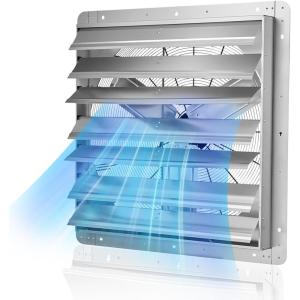VEVOR 12” Shutter Exhaust Fan, High-speed 1000 CFM, Aluminum Wall Mount Attic Fan with AC-motor, Ventilation and Cooling for Greenhouses, Garages, Sheds, Shops, FCC(30 Inch)