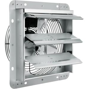 VEVOR 12” Shutter Exhaust Fan, High-speed 1000 CFM, Aluminum Wall Mount Attic Fan with AC-motor, Ventilation and Cooling for Greenhouses, Garages, Sheds, Shops, FCC(10 Inch)