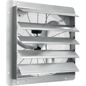 VEVOR 12” Shutter Exhaust Fan, High-speed 1000 CFM, Aluminum Wall Mount Attic Fan with AC-motor, Ventilation and Cooling for Greenhouses, Garages, Sheds, Shops, FCC(24 Inch)