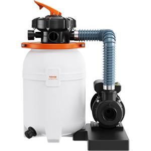 VEVOR 14-inch Sand Filter Pump for Above Ground, Digital Programmer Timer, 3000 GPH, 3/4 HP Pool Pumps System & Filters Combo Set with 6-Way Multi-Port Valve & Strainer Basket, Easy Installation(White)