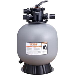 VEVOR 25033BX 19-inch, Up to 45 GPM Flow Rate, Above Inground Swimming Pool Sand System with 7-Way Multi-Port Valve, Filter, Backwash, Rinse, Recirculate, Waste, Winter, Closed Functions, Gray(22 inch)