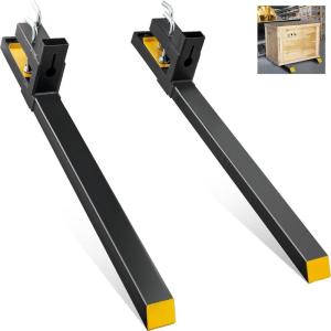 VEVOR 43″ Clamp on Pallet Forks, 2000lbs Capacity Tractor Bucket Forks, Heavy Duty Quick Attach Pallet Fork for Bucket Tractor Loader Skid Steer(60″-4000 lbs without Stabilizer Bar)