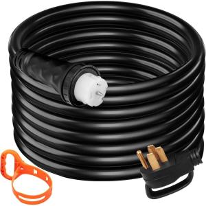 VEVOR 50FT 50 Amp Generator Extension Cord, STW 45446 + 45505 125V 250V Generator Power Cord, N14-50P & SS2-50R & CS6364 Twist Lock Connectors(25 Ft)