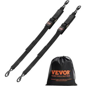 VEVOR Boat Trailer Transom Straps (2PK), 2’’ x 24’’ Adjustable Boat Straps 1,500lb Break Strength with Security Lock S Hooks and Boat Pads, Transom Tiedowns for Trailer, Boat or Kayak Secure(2 in x 48 in)