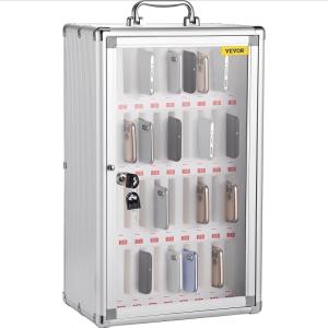 VEVOR Cell Phone Storage Locker, 20 Slots Acrylic Material with Door Locks and Keys, Wall-Mounted Cabinet Pocket Office Classroom Gym Box, Clear(36 Slots)
