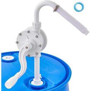 VEVOR Drum Pump, 9.5 oz. Per Stroke, Lever-Action Barrel Pump, Fits 5-55 Gallon Drums with 3-Section Suction Tube Assembly & Hose, Hand Operated, Designed to Transfer Water, Alcohol, Corrosive Liquids(Medium)