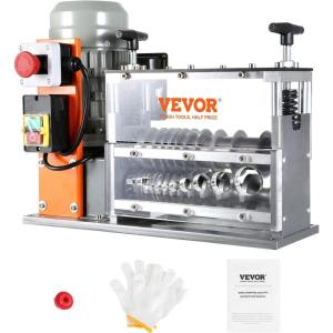 VEVOR Electric Wire Stripping Machine, 0.06”-1.57” Automatic Wire Stripper Machine, 750 W, 98 ft/min Wire Stripper with Visible Stripping Depth Reference, 10 Channels Electric Wire Strip Machine(Electric 750W)