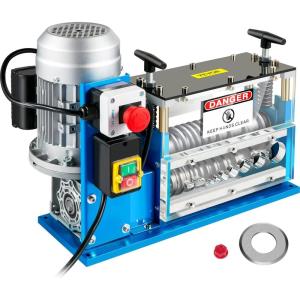 VEVOR Electric Wire Stripping Machine, 370W 0.06″ – 1.5″ Automatic Motorized Cable Stripper w/ 75 Feet/Minute Speed, 11 Channels 10 Blades Strip Machinery, Scrap Handling Tool for Recycling Copper